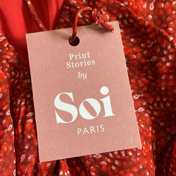 Red silk wrap dress Soi Paris 38 - Picture 7 of 10
